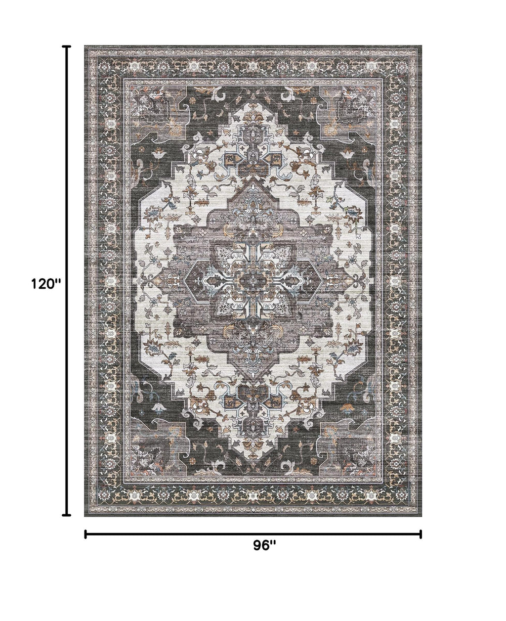 Dark Grey Rug 8x10 Area Rugs for Bedroom (Area Dark Grey / 8' x 10' (Rectangular))