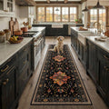 Washable Area Rug (Black/Colorful / 2' x 8' (Rectangular))