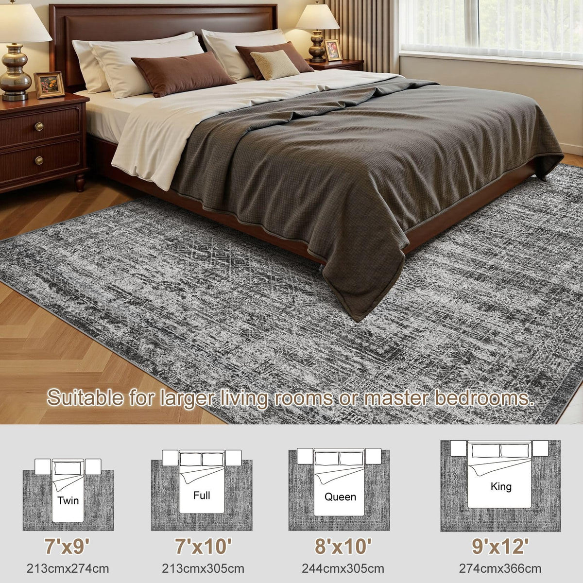 8x10 Area Rug Living Room Rugs (Dark Gray / 8' x 10' (Rectangular))