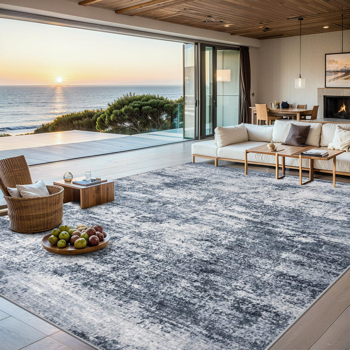 9x12 Area Rug Living Room (Grey Blue / 9' x 12' (Rectangular))