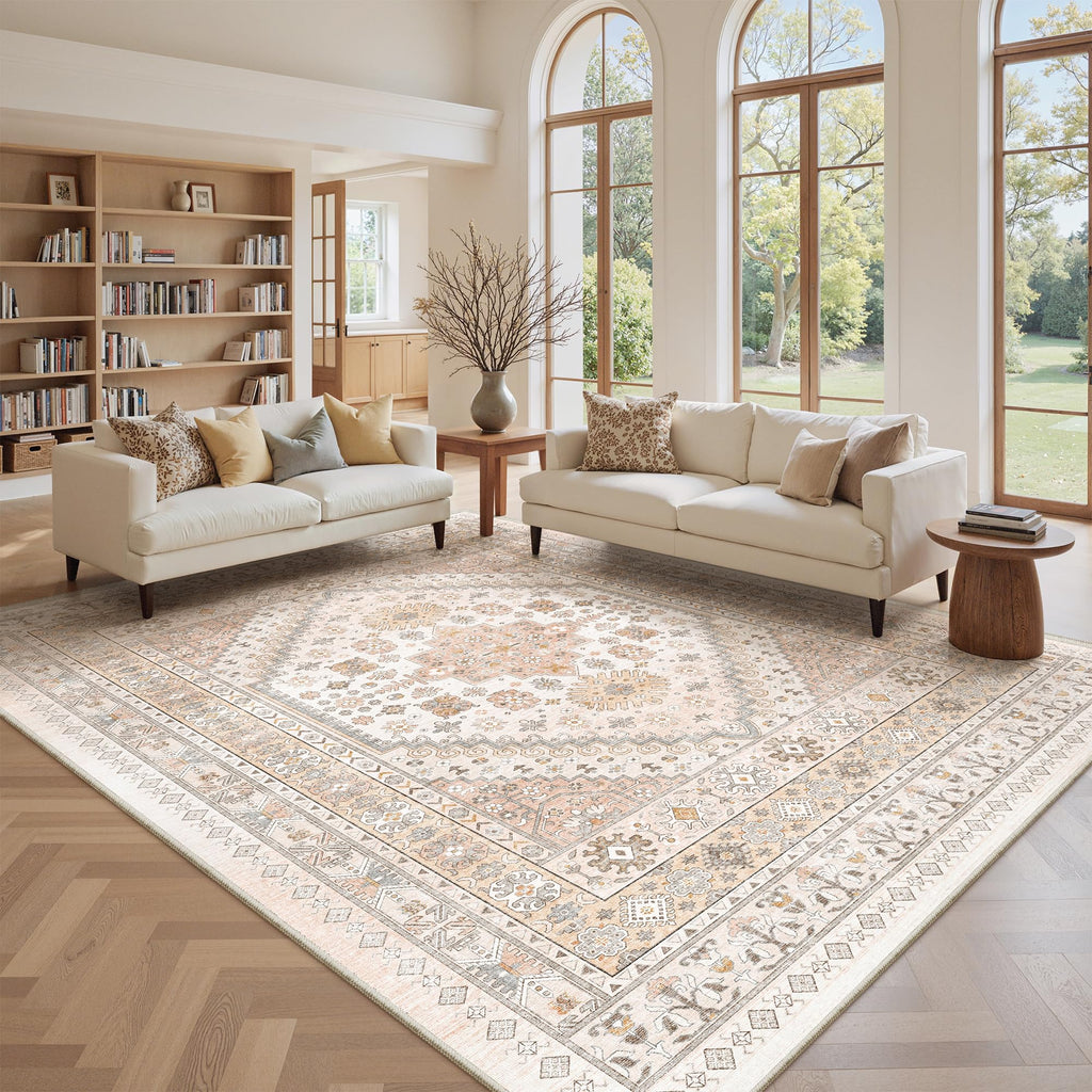 8x10 Area Rugs for Living Room (Pink/Grey / 8' x 10' (Rectangular))