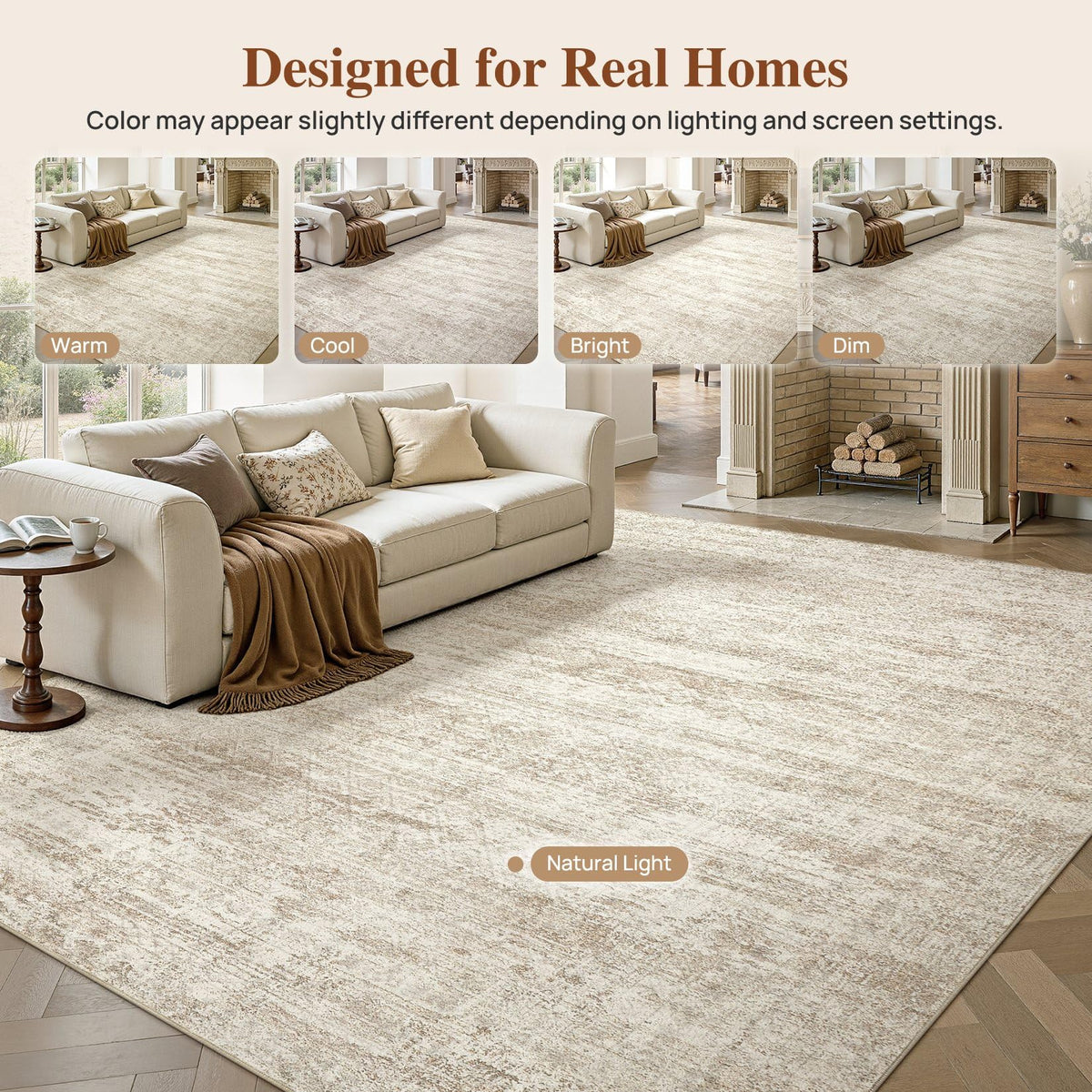 7x9 Area Rug Living Room Rugs (Beige/Brown / 7' x 9' (Rectangular))