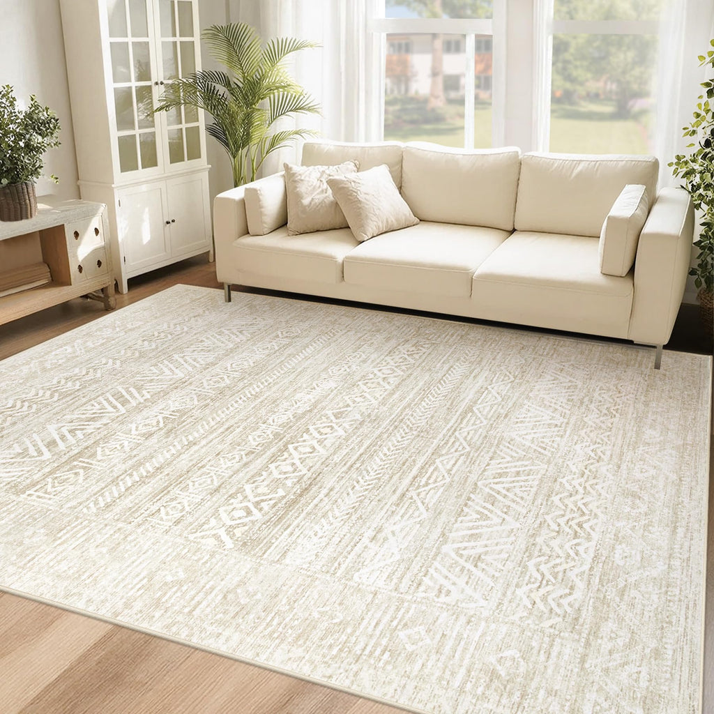 Washable Area Rug 5x7 (Ivory Beige / 5' x 7' (Rectangular))