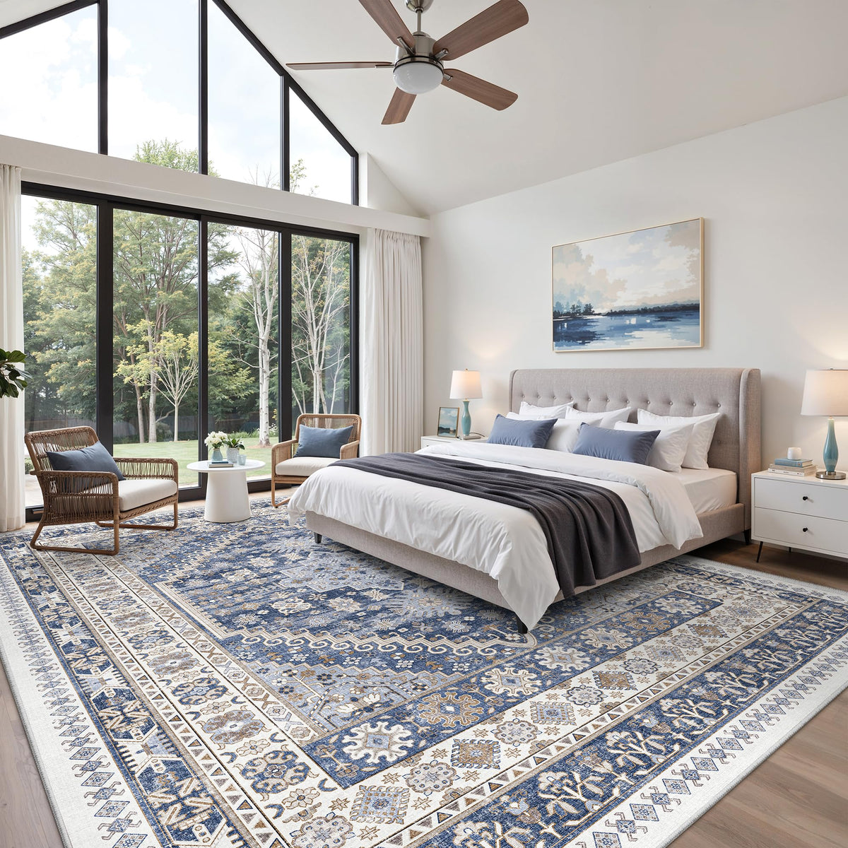 10x14 Area Rugs for Living Room (Blue/Beige / 10' x 14' (Rectangular))