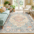 Washable Area Rug (Blue/Orange/Red / 5' x 7' (Rectangular))