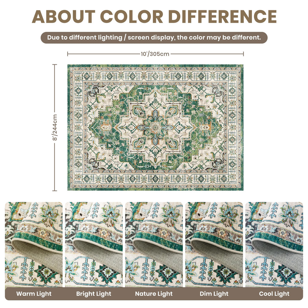 8x10 Area Rugs for Living Room (Green / 8' x 10' (Rectangular))