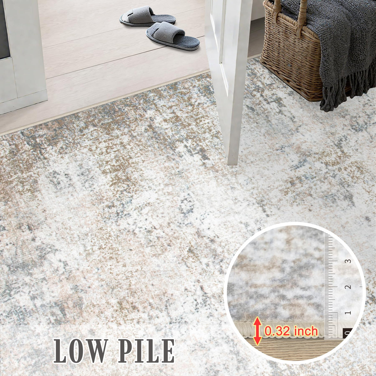 5x7 Area Rug Living Room (Brown Grey / 5' x 7' (Rectangular))
