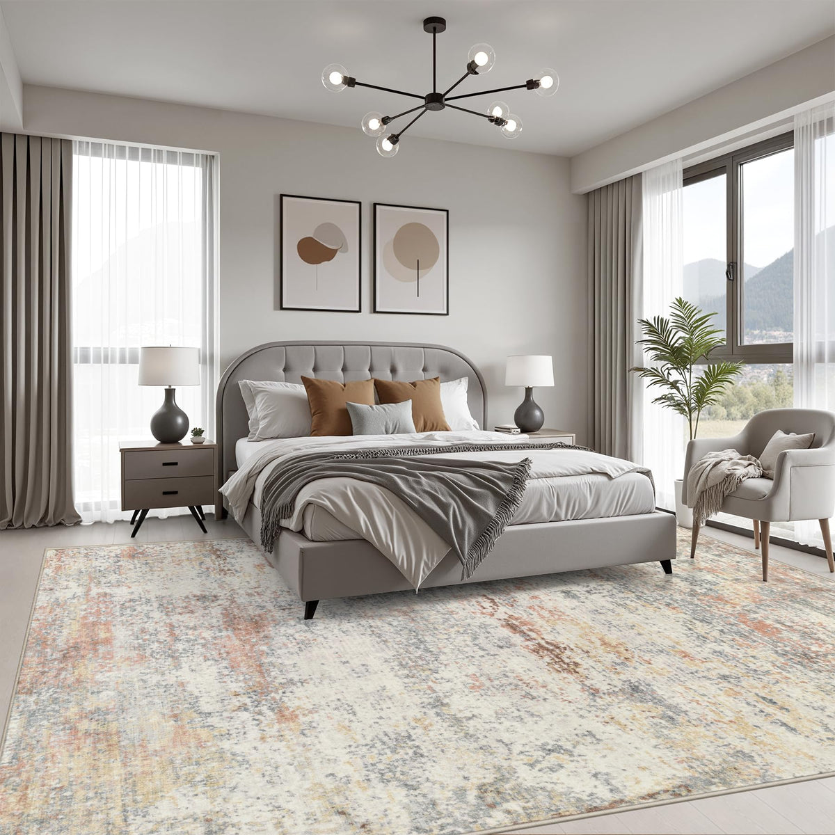 9x12 Area Rug Living Room (Taupe / 9' x 12' (Rectangular))