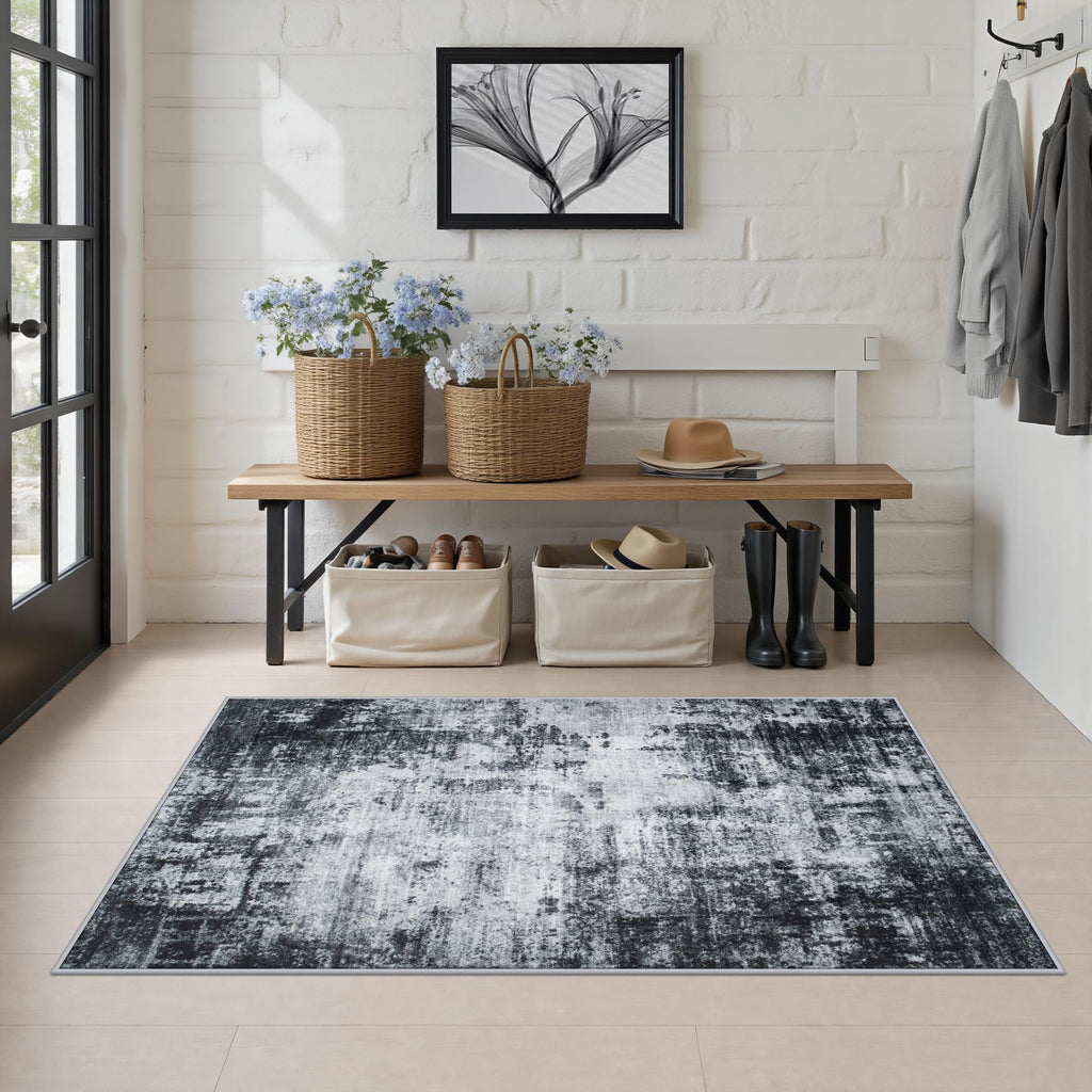 Area Rug Living Room (Dark Black / 3' x 5' (Rectangular))