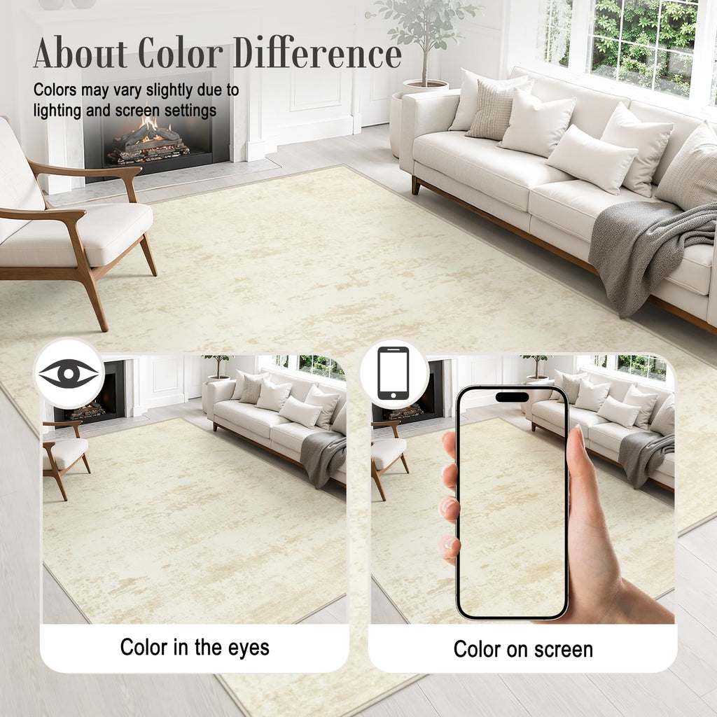 Area Rug Living Room (Beige / 4' x 6' (Rectangular))