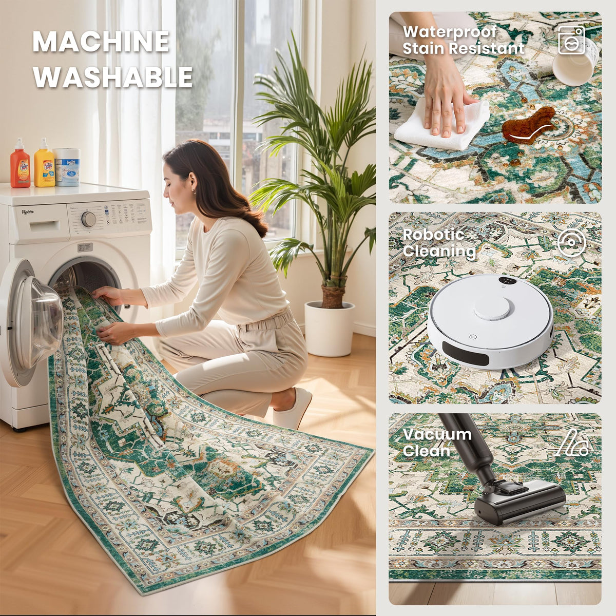 8x10 Area Rugs for Living Room (Green / 8' x 10' (Rectangular))