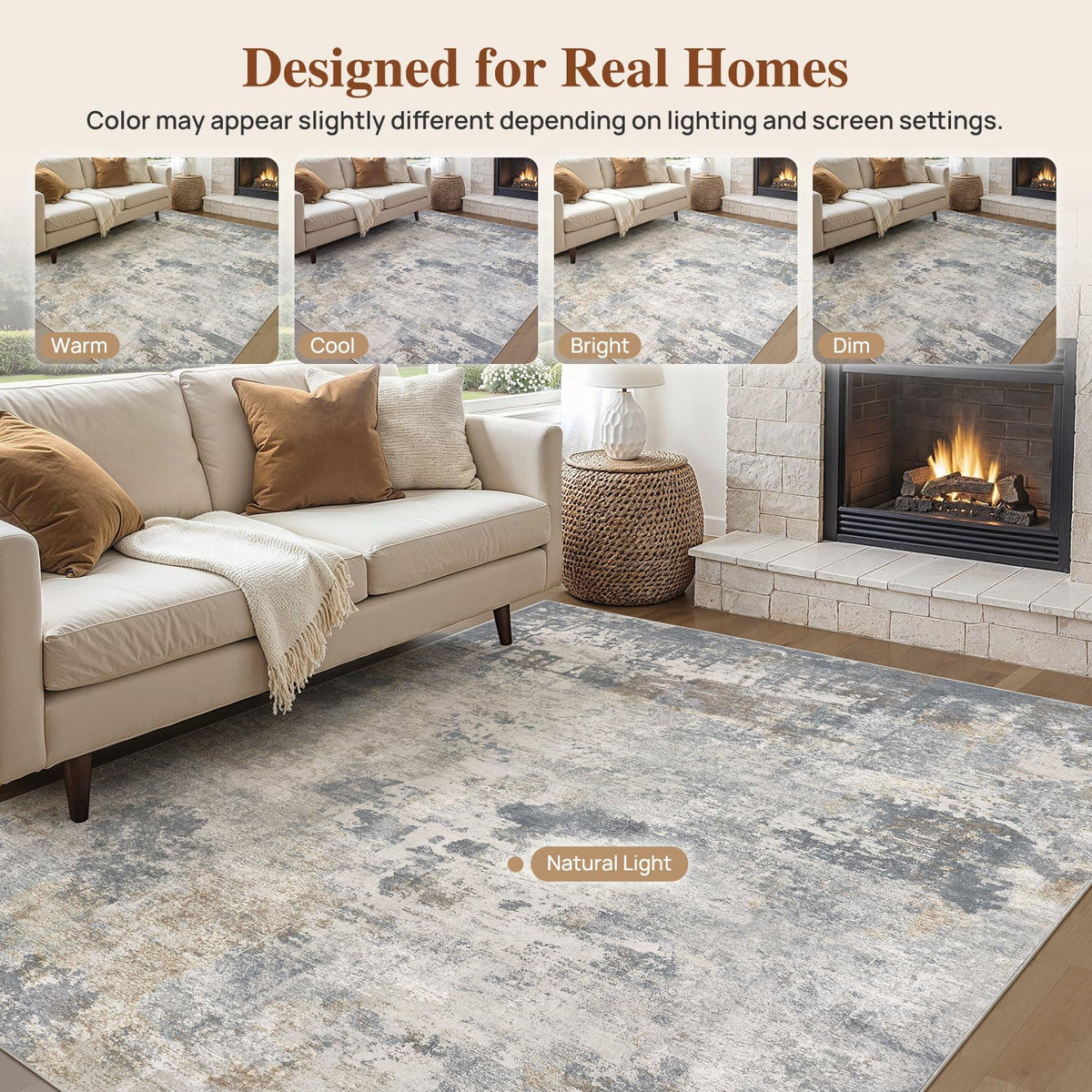 6x9 Area Rug Living Room Rugs (Blue Grey / 6' x 9' (Rectangular))