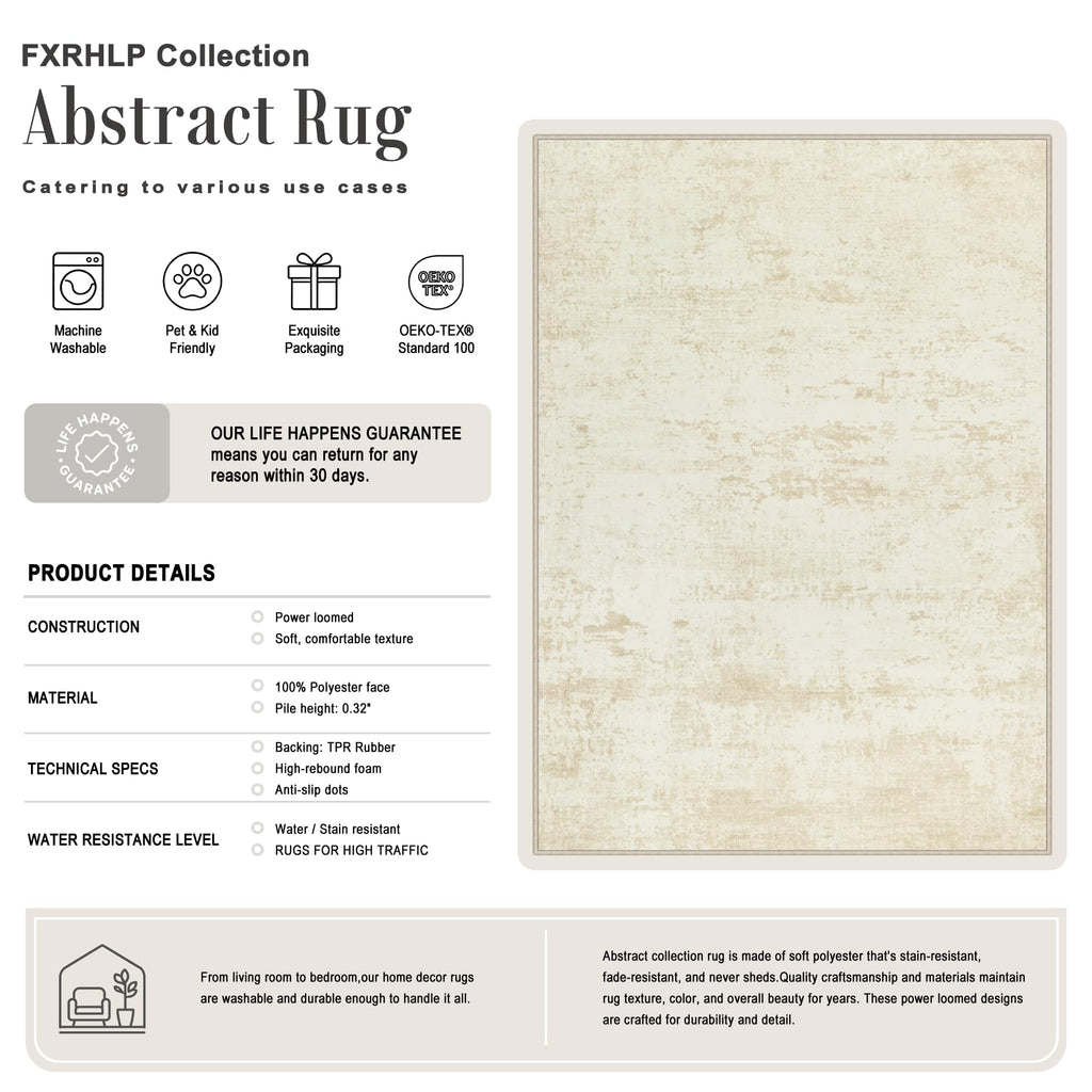 Area Rug Living Room (Beige / 4' x 6' (Rectangular))