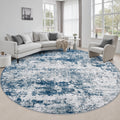Round Area Rug Living Room (Blue / 6' (Round))