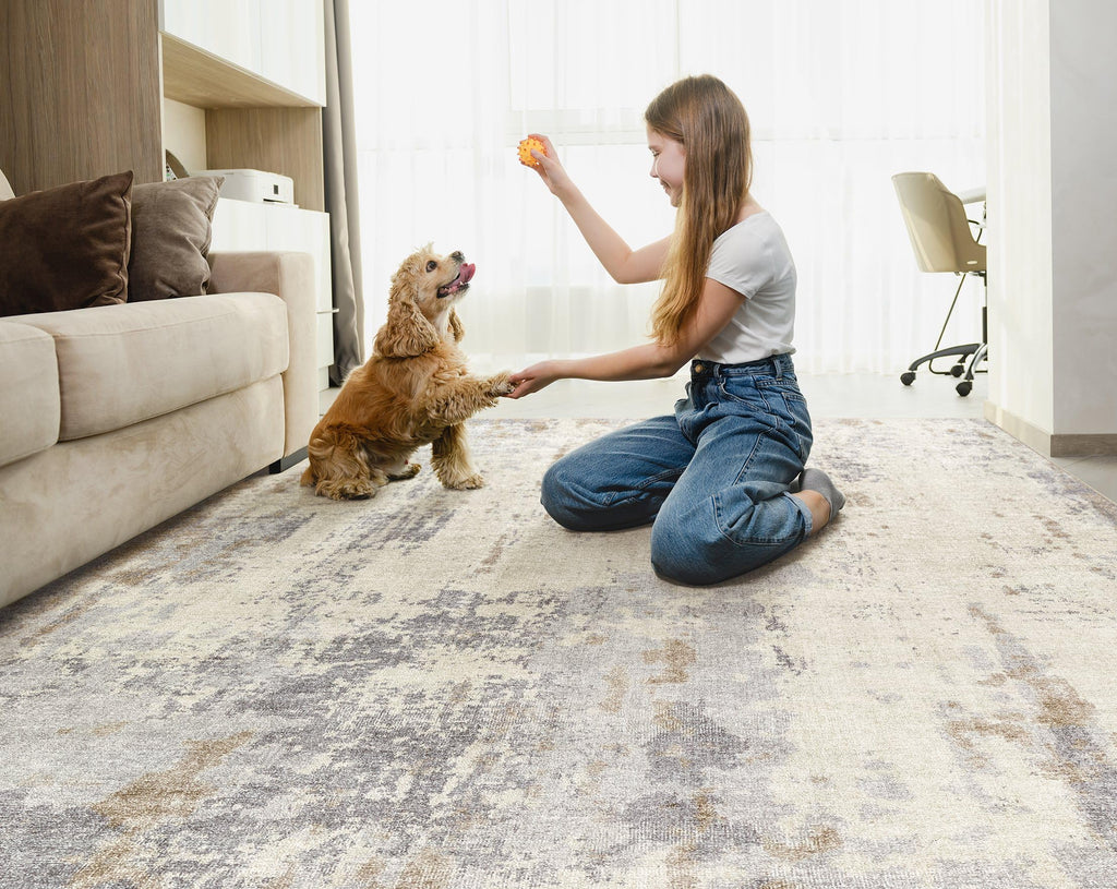 8x10 Washable Area Rug (Light Brown/Gray / 8' x 10' (Rectangular))