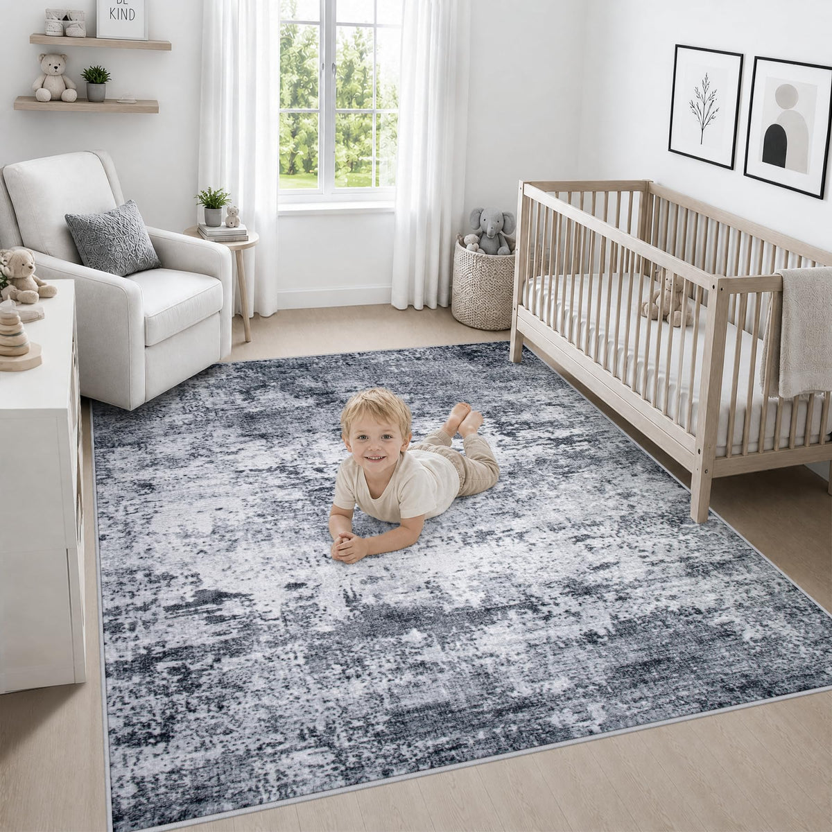 Area Rug Living Room (Grey / 8' x 8' (Square))