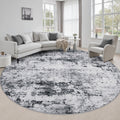 Round Area Rug Living Room (Grey / 8' (Round))