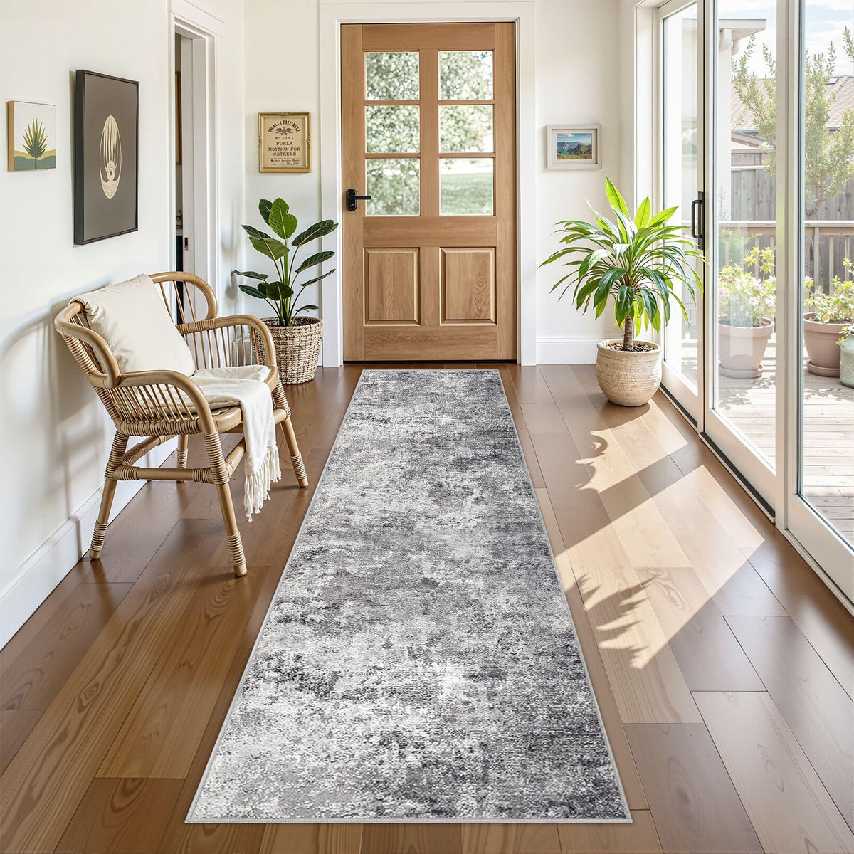 2x8 Washable Runner Rug for Hallway (Grey / 2' x 8' (Runner))