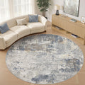 10ft Round Area Rug Living Room Rugs (Blue Grey / 10' (Round))
