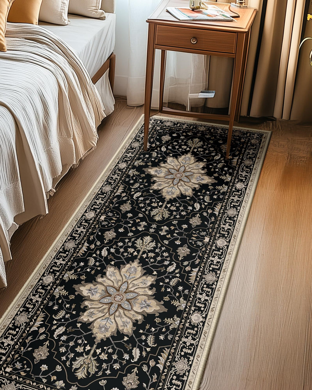 Washable Area Rug (Black/Neutral / 2' x 6' (Rectangular))
