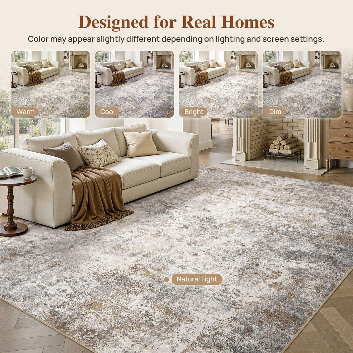12x15 Area Rug Living Room Rugs Extra Large Brown Grey Carpet (Brown Grey / 12' x 15' (Rectangular))