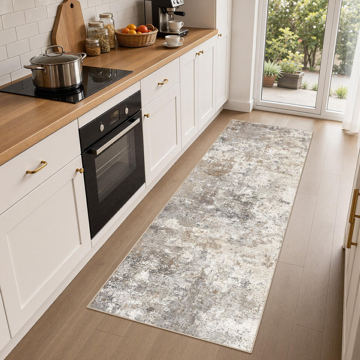 2x6 Washable Runner Rug for Hallway (Brown Grey / 2' x 6' (Runner))