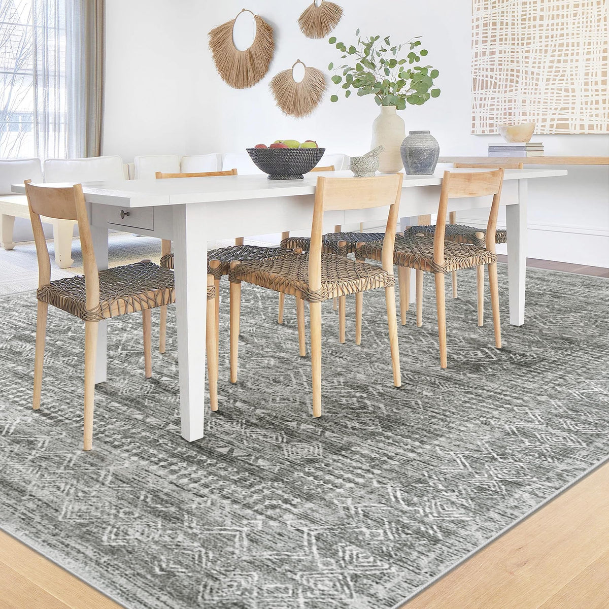 6x9 Area Rugs for Living Room (Grey / 6' x 9' (Rectangular))
