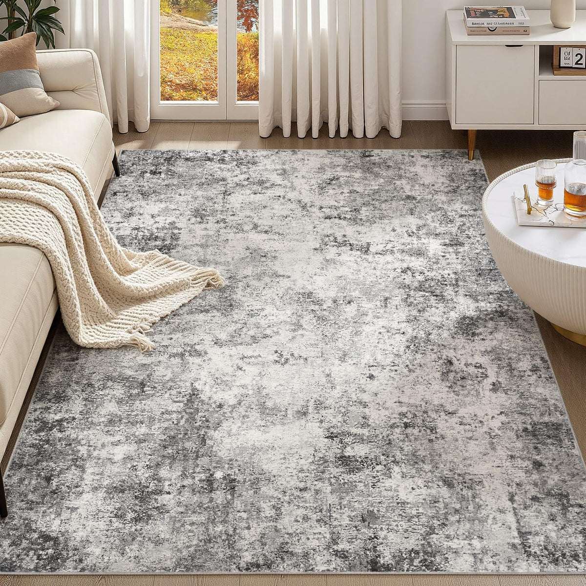 6x9 Washable Area Rug (Grey / 6' x 9' (Rectangular))