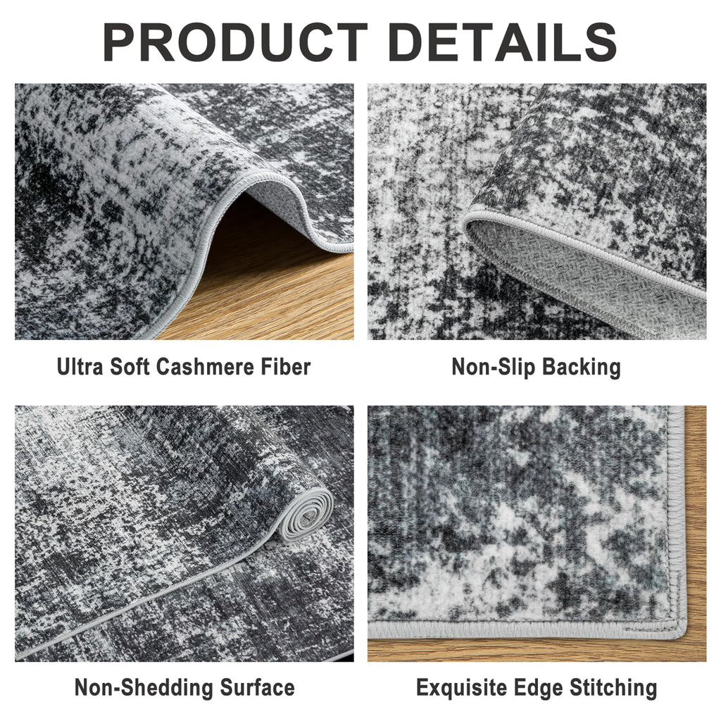 8x10 Area Rug Living Room (Dark Black / 8' x 10' (Rectangular))