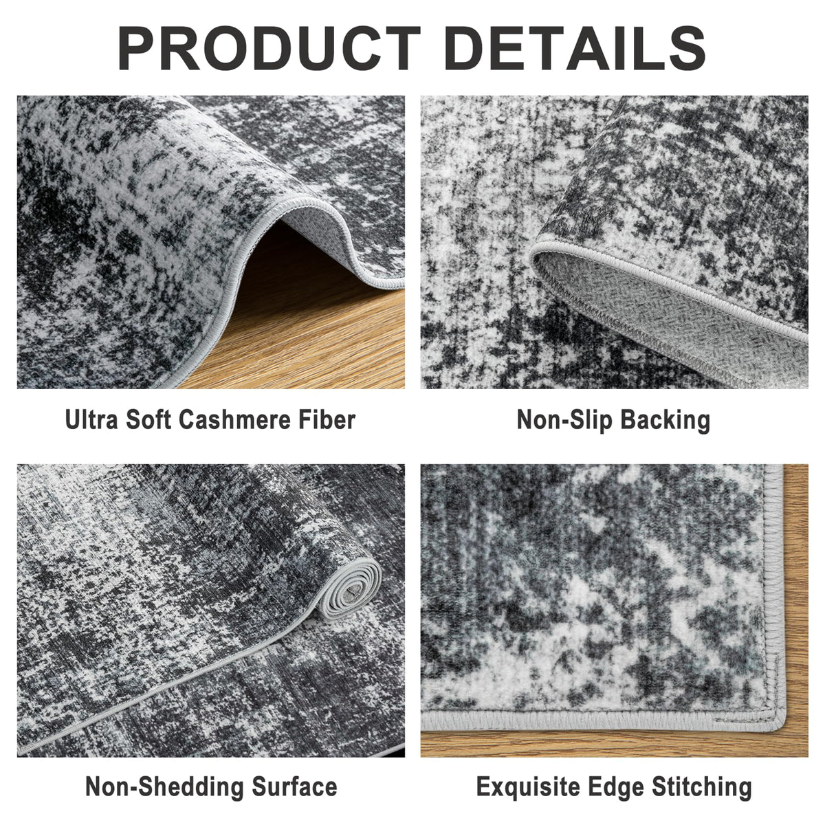8x10 Area Rug Living Room (Dark Black / 8' x 10' (Rectangular))