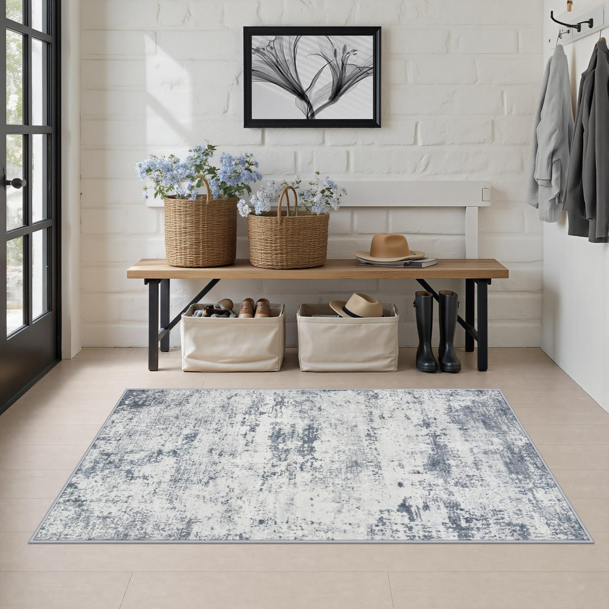 Area Rug Living Room (Blue Grey / 3' x 5' (Rectangular))