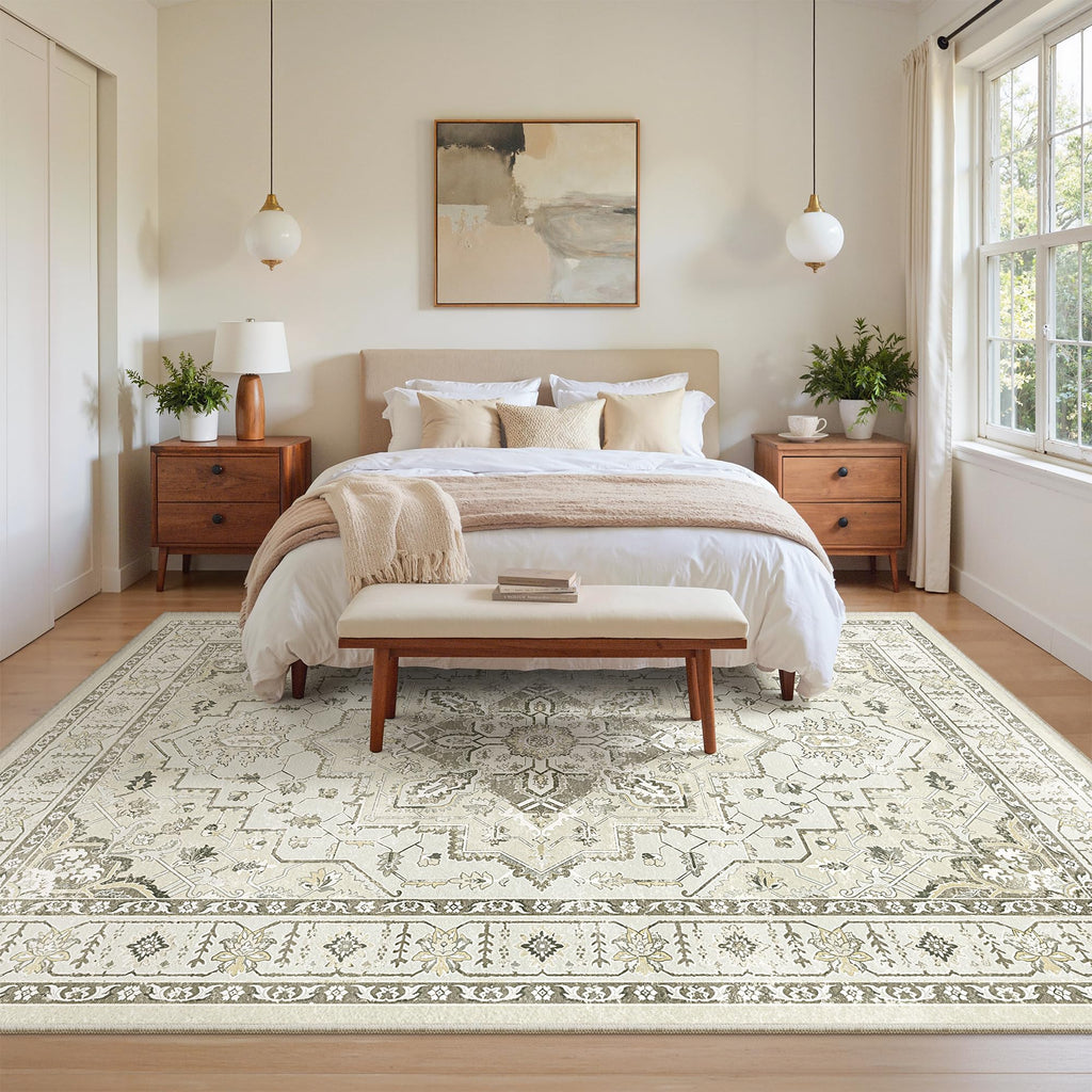 6x9 Area Rugs for Living Room (Beige / 6' x 9' (Rectangular))