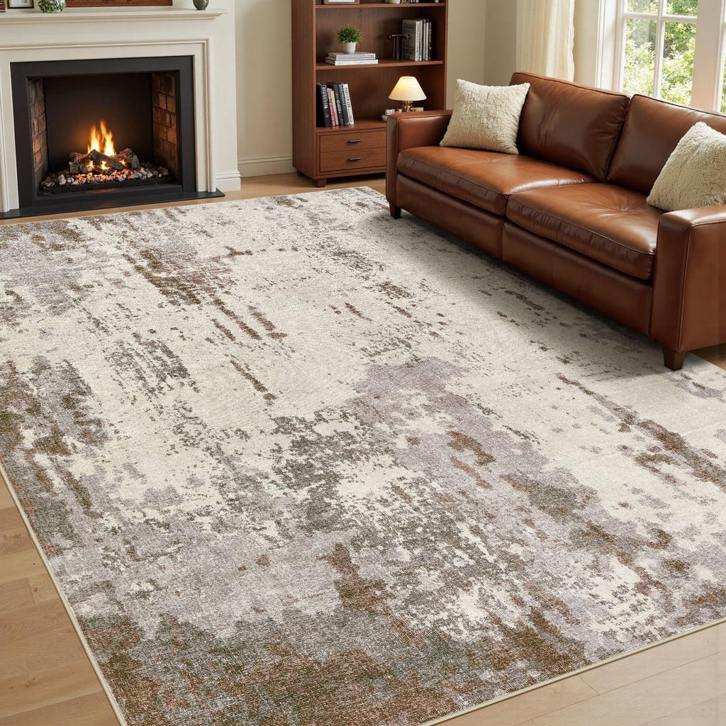 Area Rug Living Room Rugs (Brown/Grey/Beige / 7' x 9' (Rectangular))