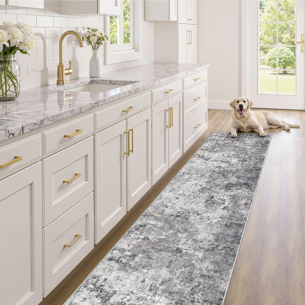 2x8 Washable Runner Rug for Hallway (Grey / 2' x 8' (Runner))