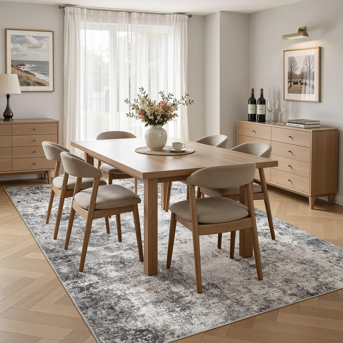 7x9 Area Rug Living Room Rugs (Grey / 7' x 9' (Rectangular))