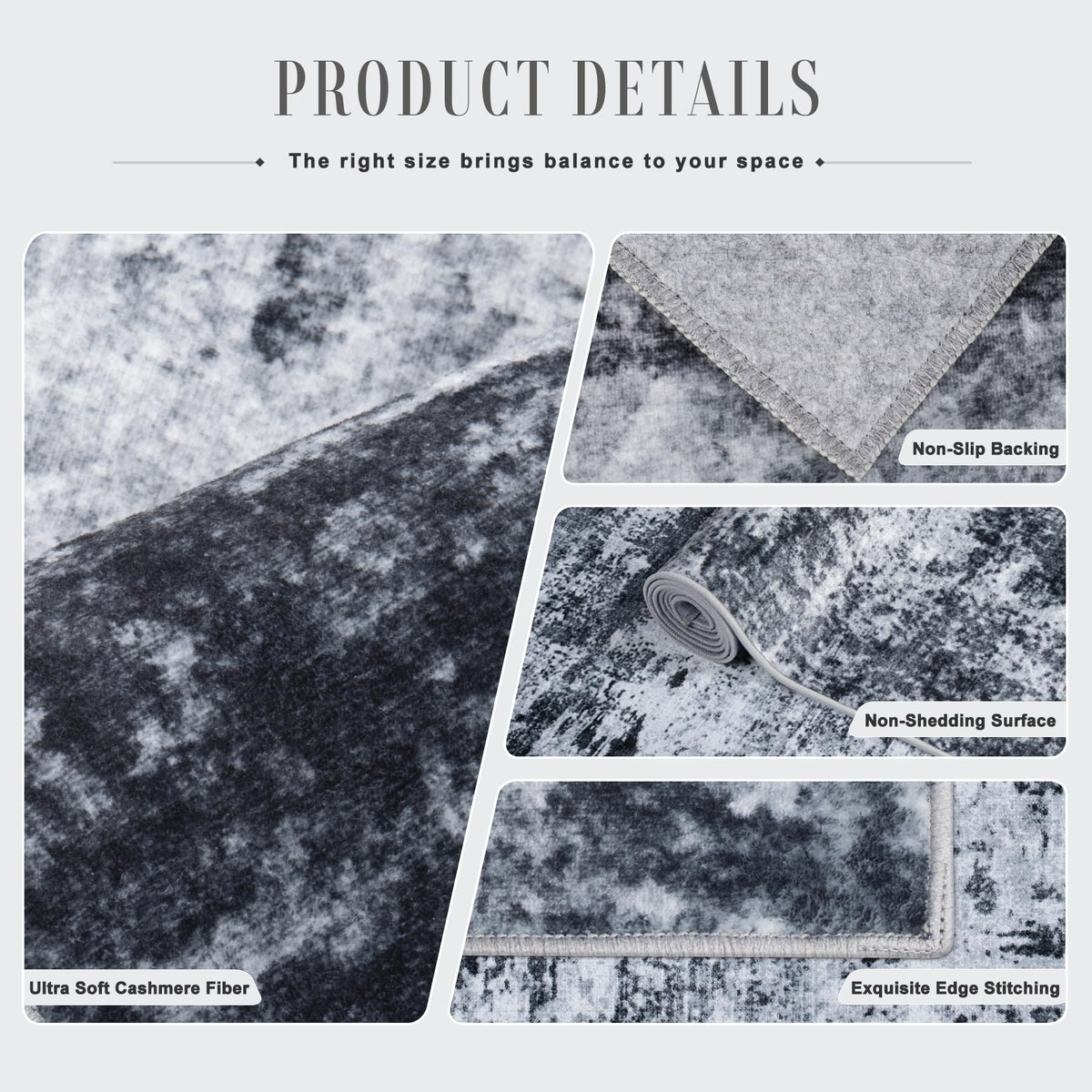 9x12 Area Rug Living Room (Black / 9' x 12' (Rectangular))