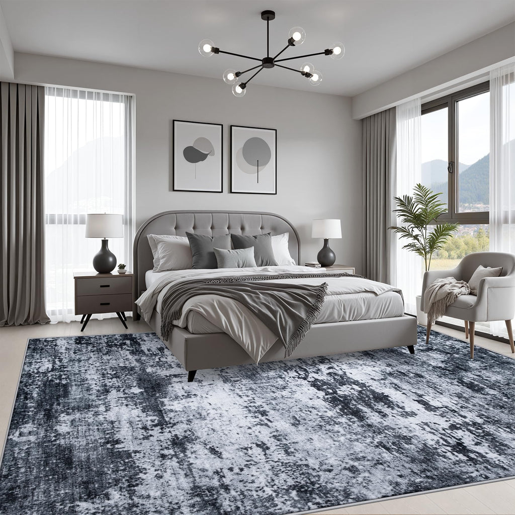 8x10 Area Rug Living Room (Black / 8' x 10' (Rectangular))