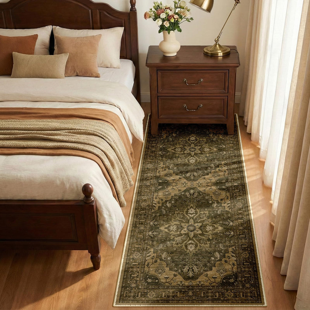Washable Area Rug (Brown/Dark Brown / 2' x 6' (Rectangular))