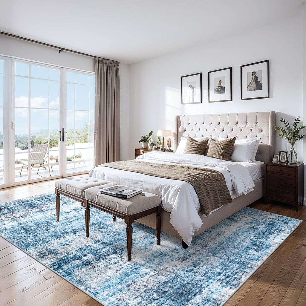 Area Rug Living Room (Blue Grey / 4' x 6' (Rectangular))