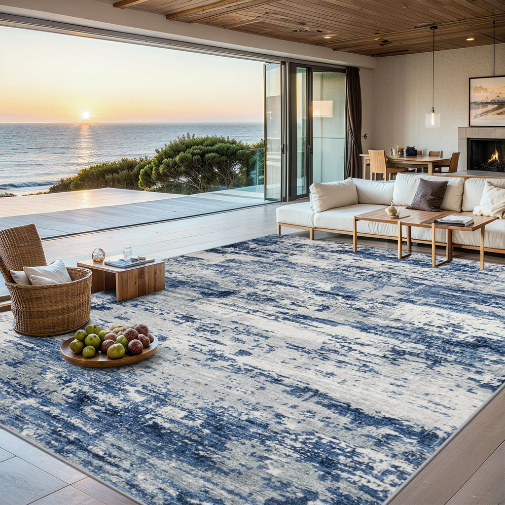 9x12 Area Rug Living Room (New-blue Grey / 9' x 12' (Rectangular))