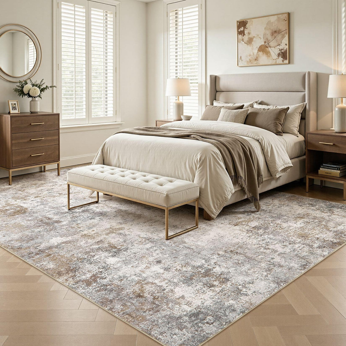 12x15 Area Rug Living Room Rugs Extra Large Brown Grey Carpet (Brown Grey / 12' x 15' (Rectangular))