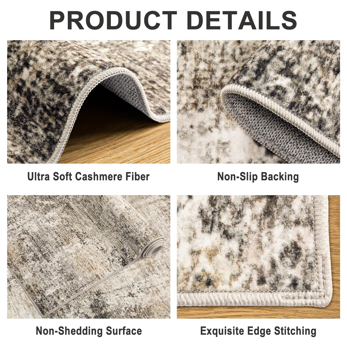 6x9 Area Rug Living Room (Brown Black Grey / 6' x 9' (Rectangular))
