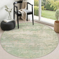 Round Area Rug Living Room (Green Cream / 5' (Round))