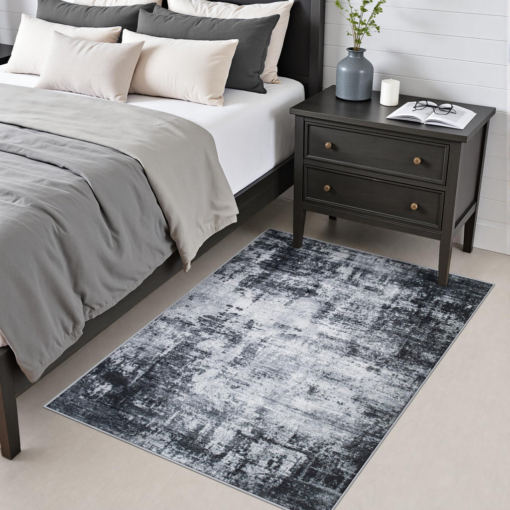 Area Rug Living Room (Dark Black / 3' x 5' (Rectangular))