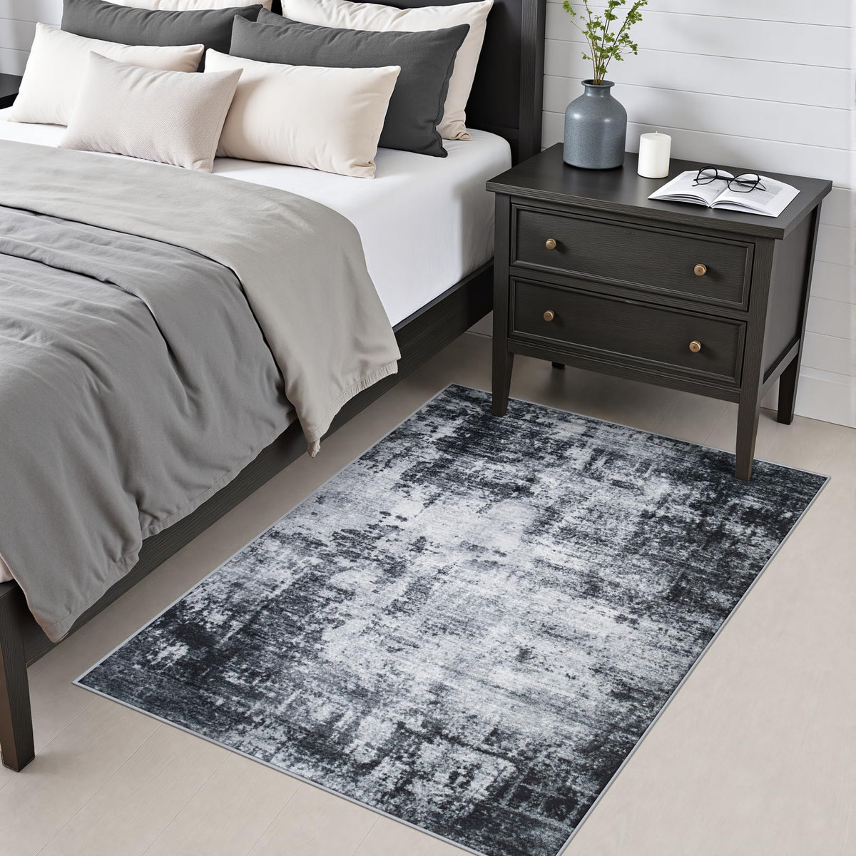 Area Rug Living Room (Dark Black / 3' x 5' (Rectangular))