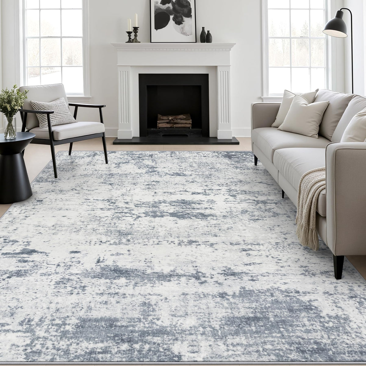 9x12 Area Rug Living Room (Blue Grey / 9' x 12' (Rectangular))