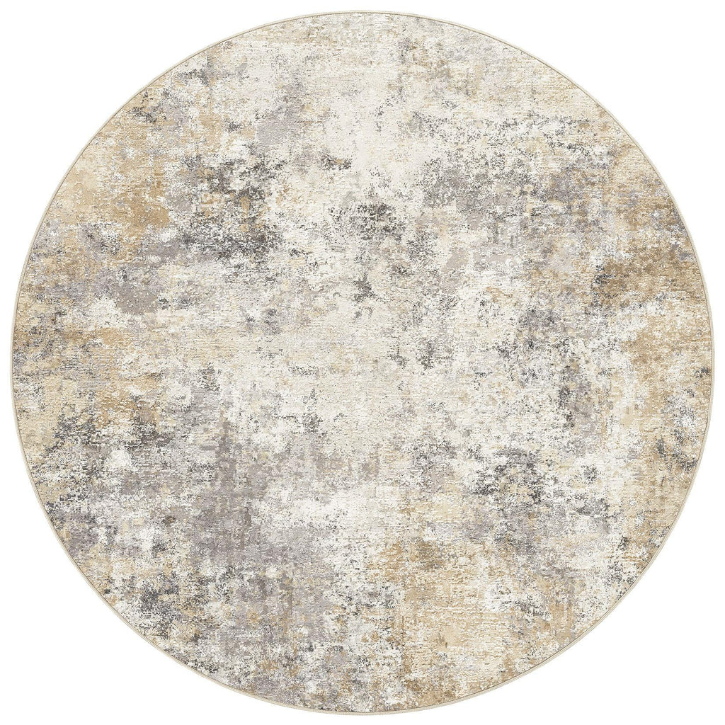 6ft Round Area Rug Living Room Rugs (Golden Grey / 6' (Round))