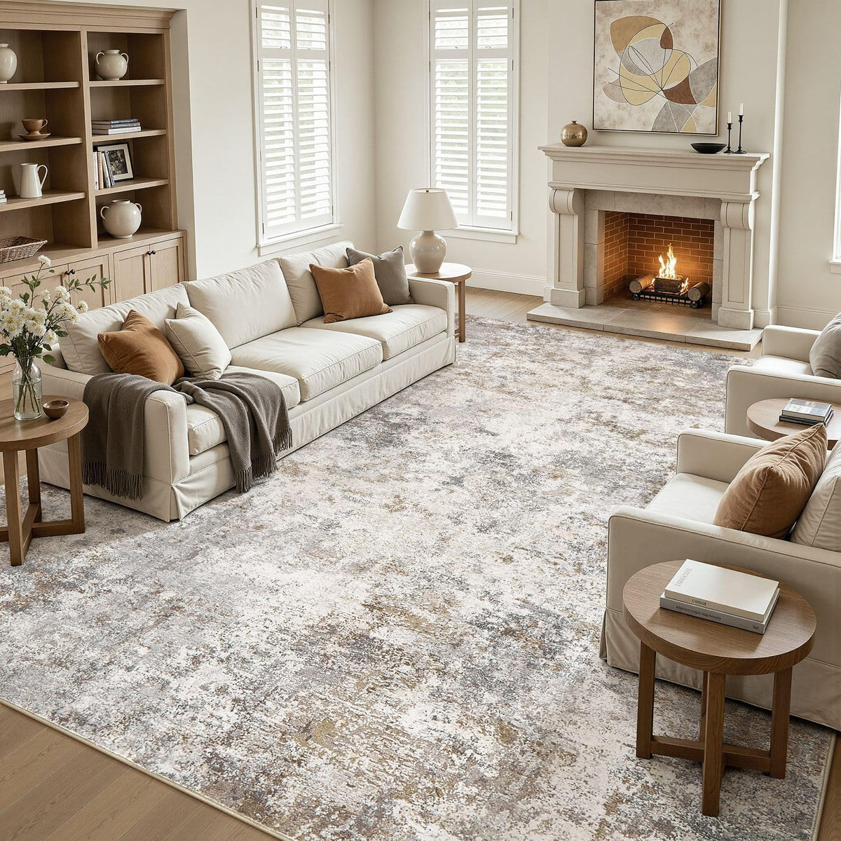 12x15 Area Rug Living Room Rugs Extra Large Brown Grey Carpet (Brown Grey / 12' x 15' (Rectangular))