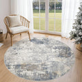 5ft Round Area Rug Living Room Rugs (Blue Grey / 5' (Round))