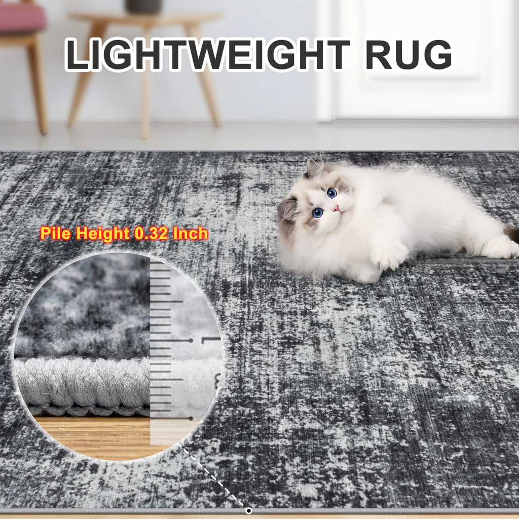 8x10 Area Rug Living Room (Dark Black / 8' x 10' (Rectangular))